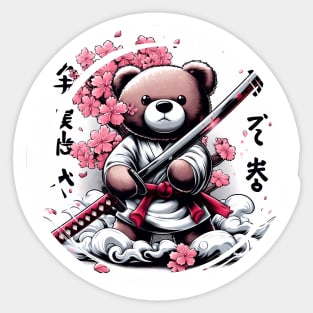 teddy bear katana kimono Sticker